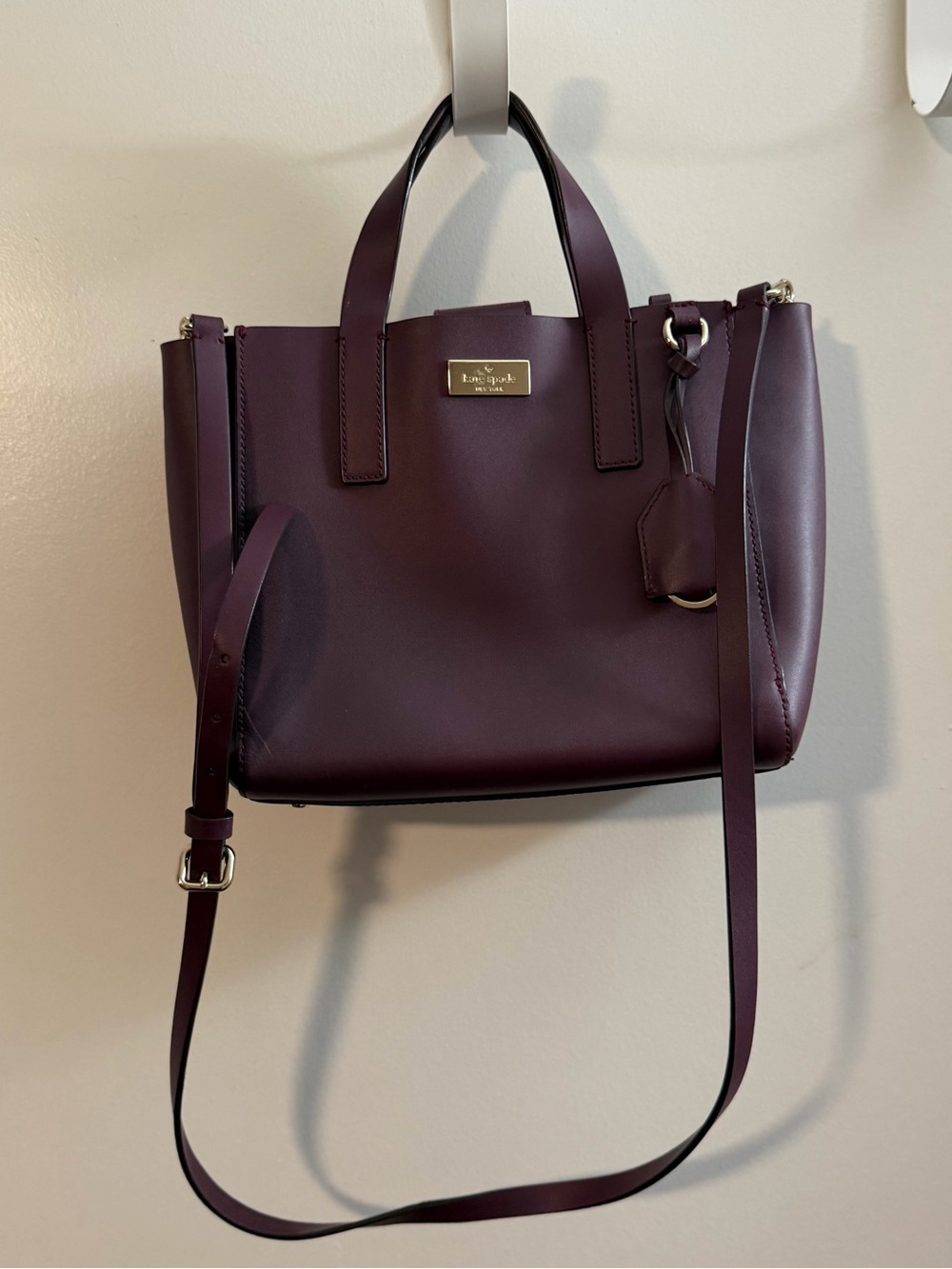 kate spade Plum Leather Crossbody Tote